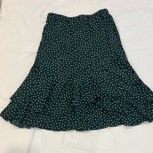 Women's Polka Dot Layered Asymmetrical Hem Skirt With Ruffles